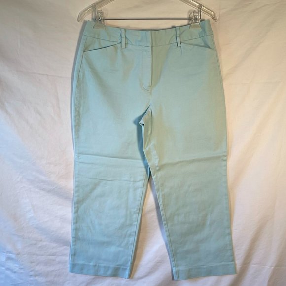 Talbots Sky Blue Stretch Capri Pant Size 10P - Picture 1 of 4